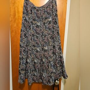 Rachel Zoe Black Floral Tiered Maxi Skirt - Size Small 